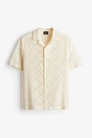 Regular Fit Crochet-look Resort Shirt