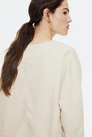 Linen-Blend Bomber Jacket