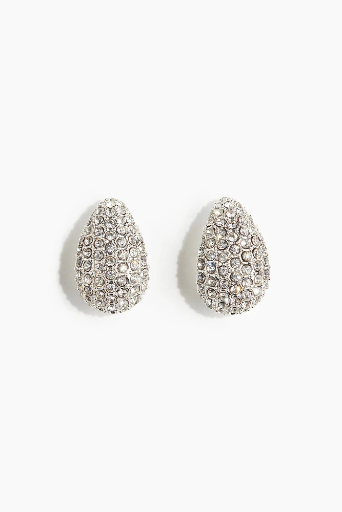 Rhinestone-Embellished Hoop Earrings