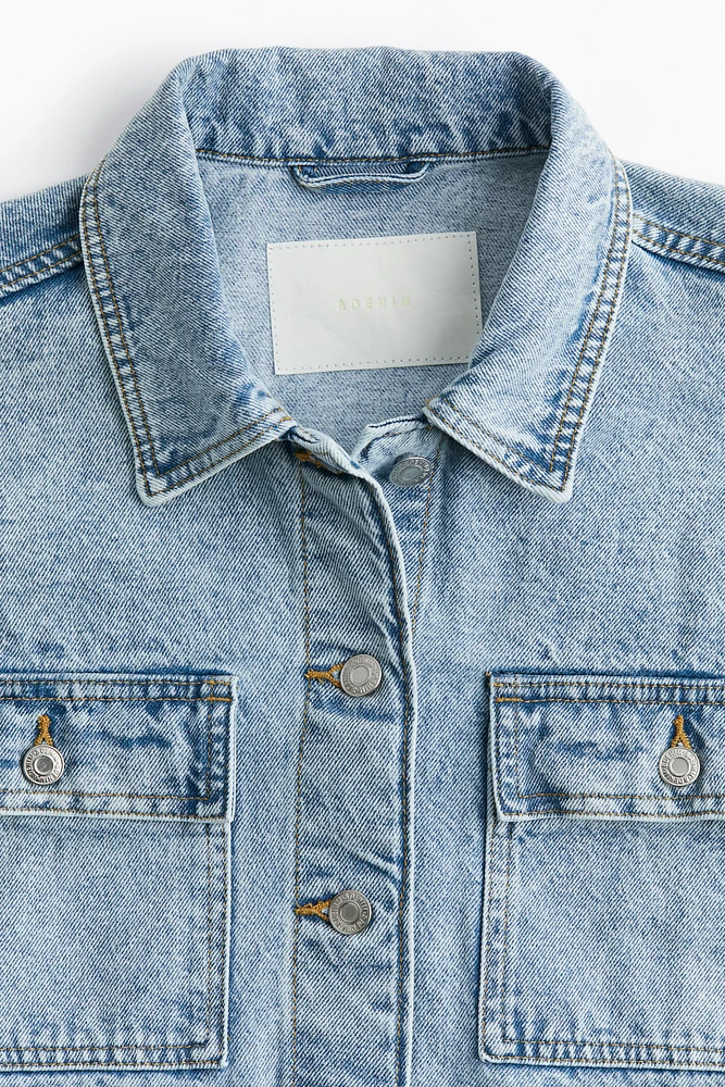Tie-Belt Denim Jacket