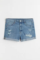 H&M+ High Waist Denim Shorts