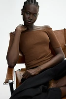 Rib-Knit Off-the-Shoulder Top