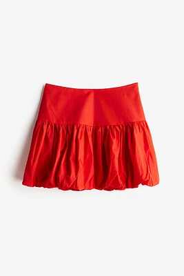 Bubble-hem Poplin Mini Skirt