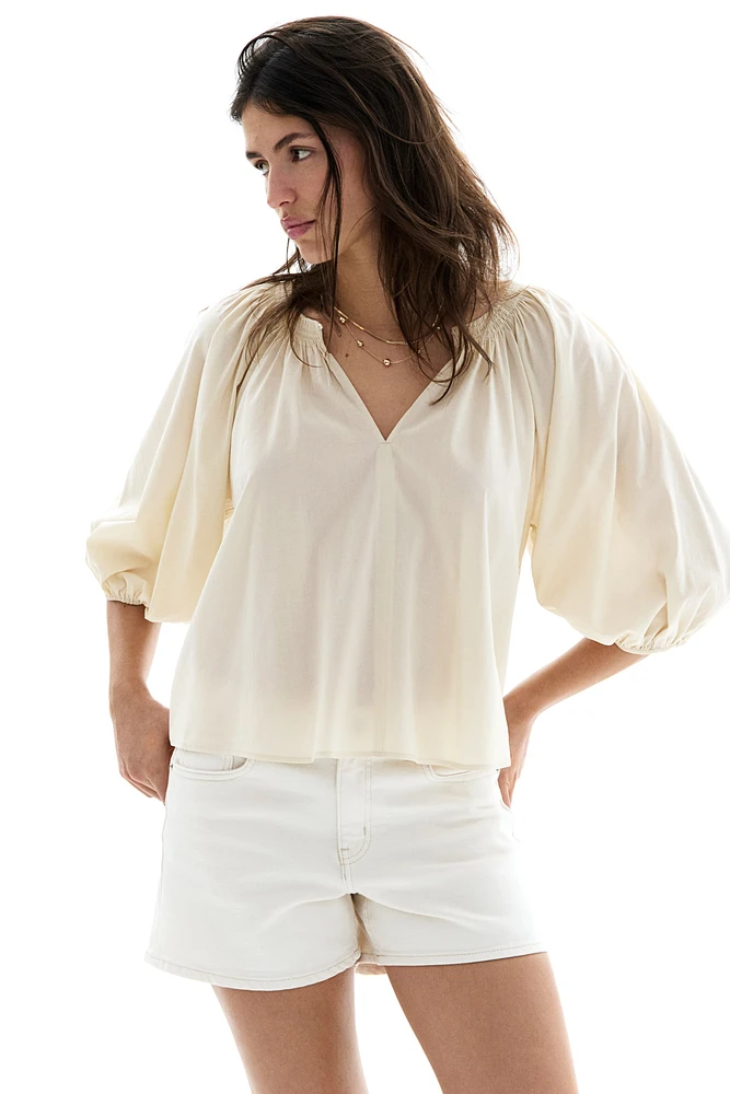 Smock-Neck Blouse