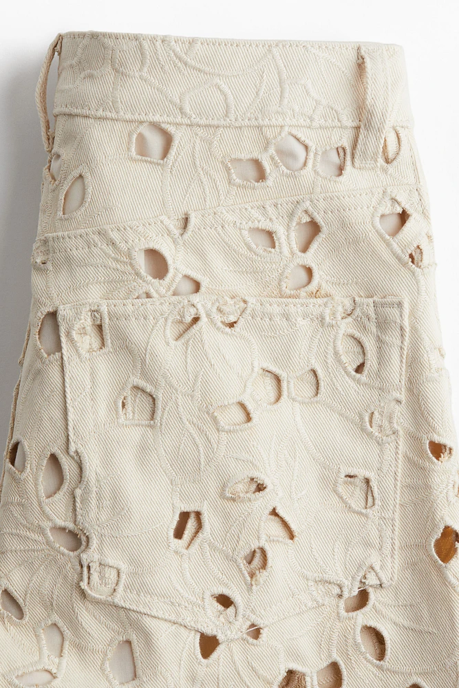 Eyelet-Embroidered Jeans