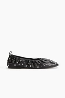 Stud-Detail Ballet Flats