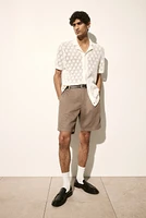 Relaxed Fit Linen-blend Shorts