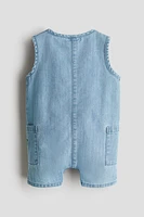 Embroidered-Detail Romper Suit