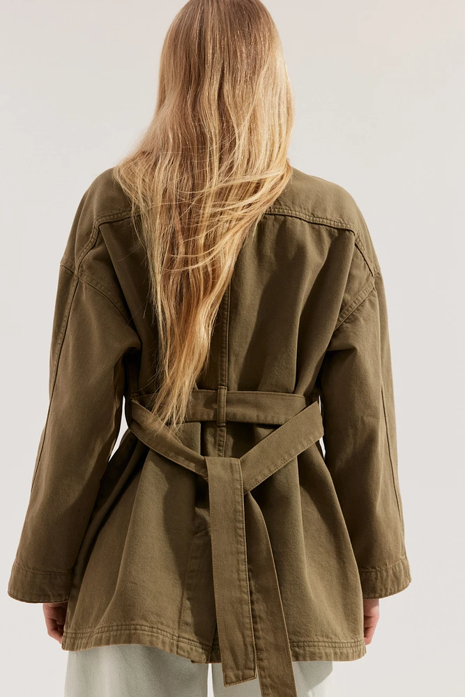 Veste en denim avec ceinture