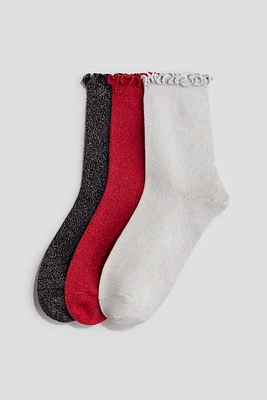 3-pack Socks with Overlocked Trim