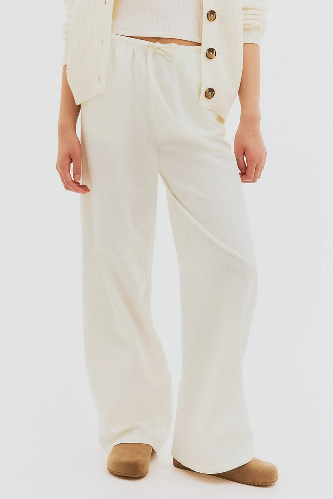 Linen-Blend Pants