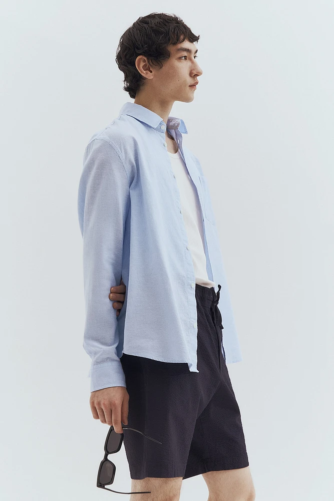Regular-Fit Linen-Blend Shirt