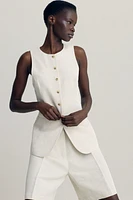 Linen-Blend Bermuda Shorts