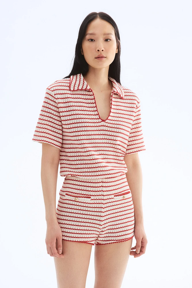 Short en tricot texturé