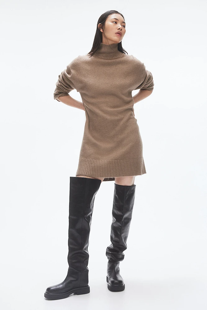 Knit Mock Turtleneck Dress