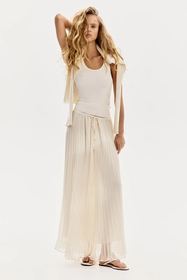 Pleated Maxi Skirt