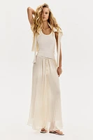 Pleated Maxi Skirt