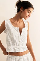 Eyelet-Embroidered Pajamas
