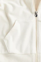 Veste à capuchon glissière en velours