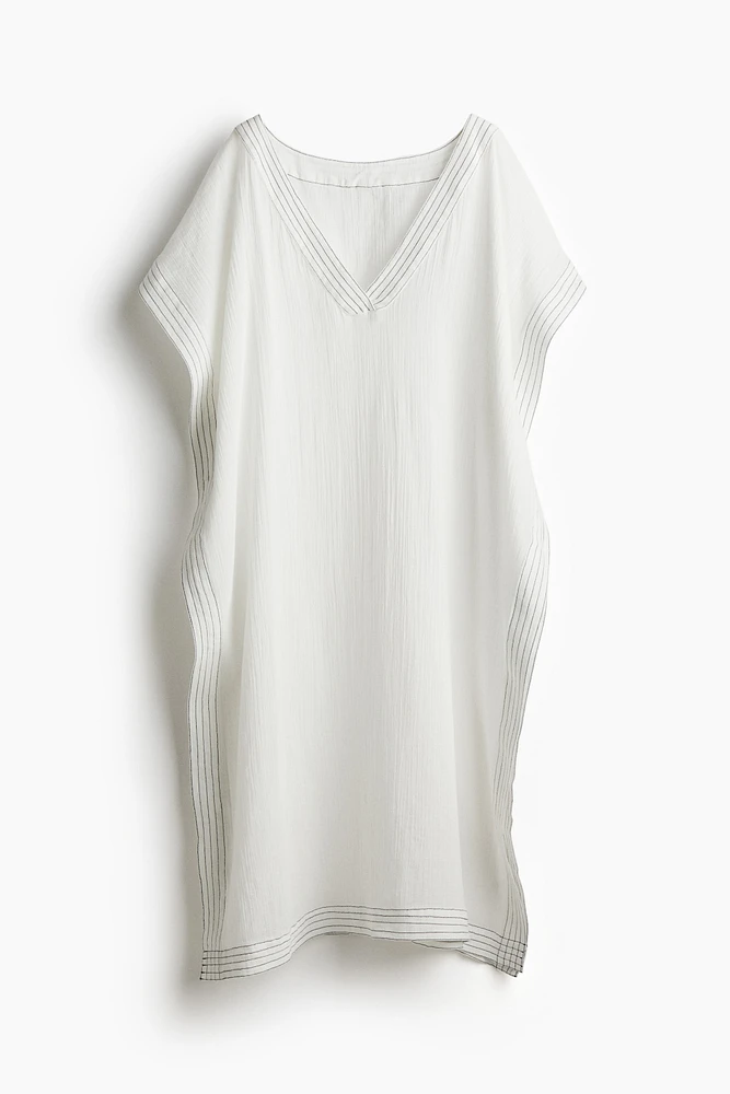 Linen-Blend Beach Kaftan
