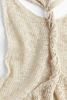 Twist-detail Crochet-look Dress