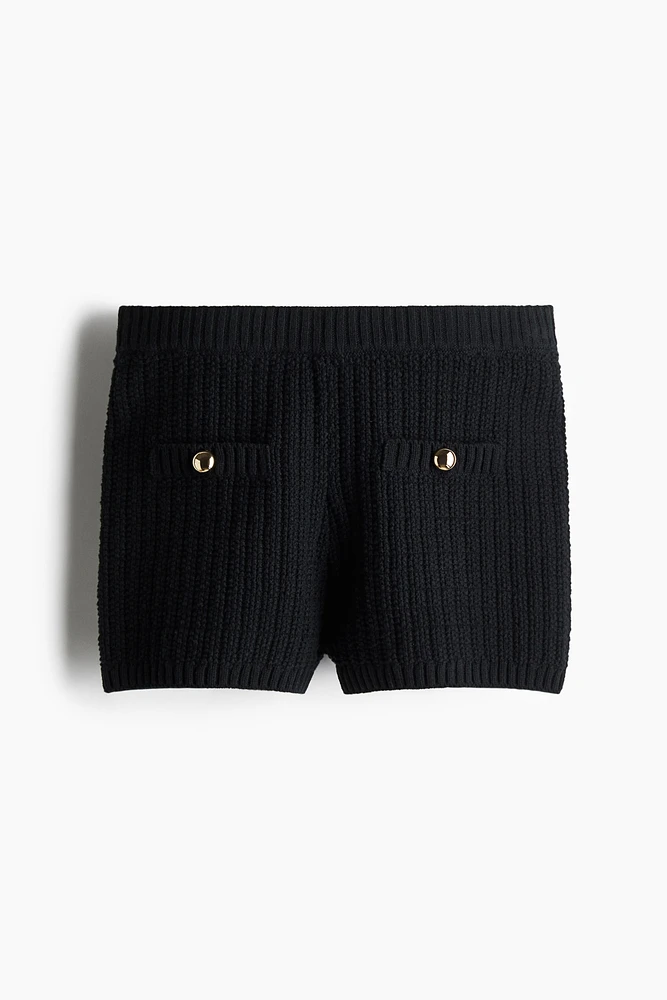 Moss-Knit Mini Shorts