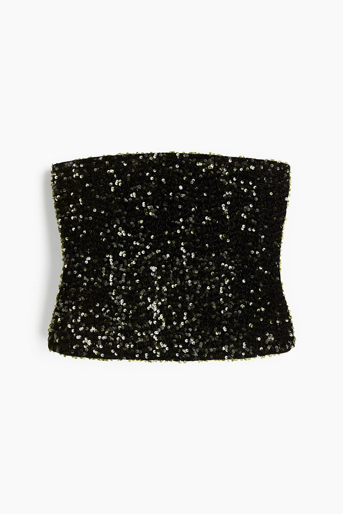 Sequined Bandeau Top