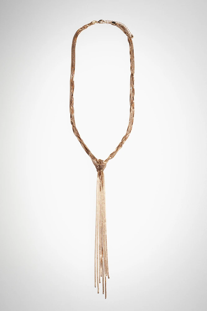 Box-Chain Lariat Necklace