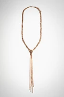 Box-Chain Lariat Necklace