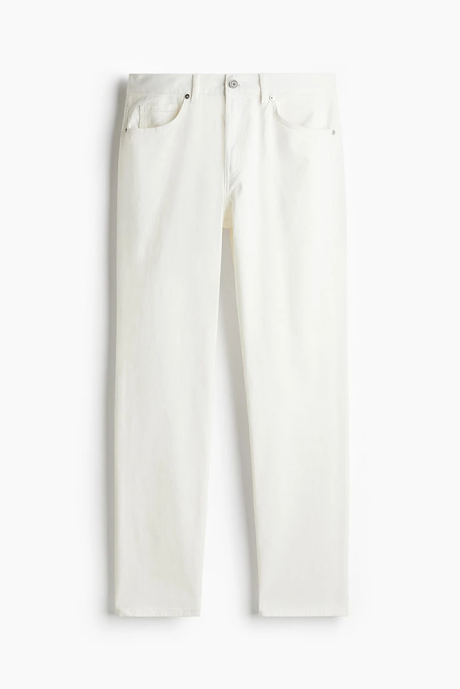 Pantalon aminci en tissu croisé de coton
