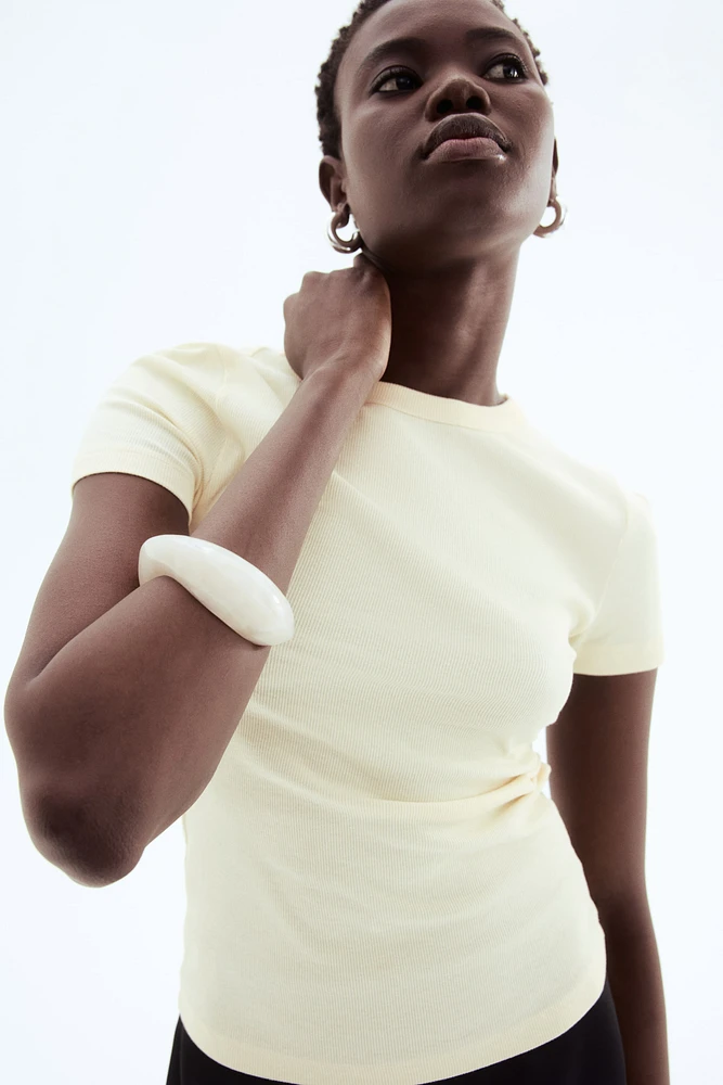 Ribbed Modal-blend T-shirt