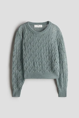 Pointelle-Knit Sweater