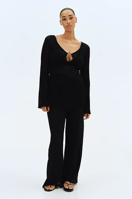 MAMA Textured Jersey Pants