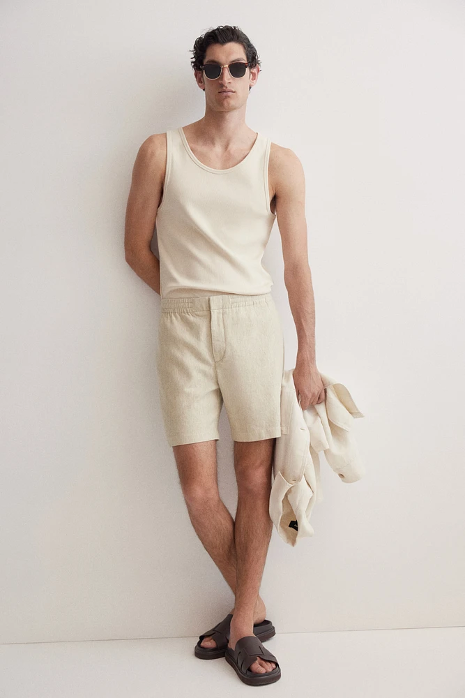 Regular-Fit Linen-Blend Shorts
