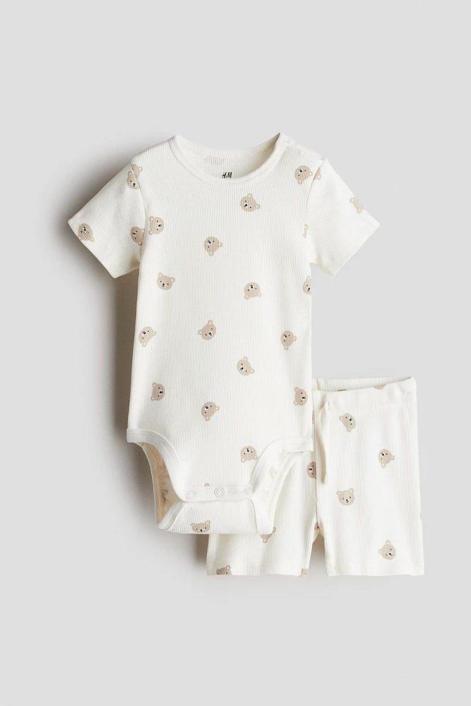 2-piece Ribbed Cotton Set
