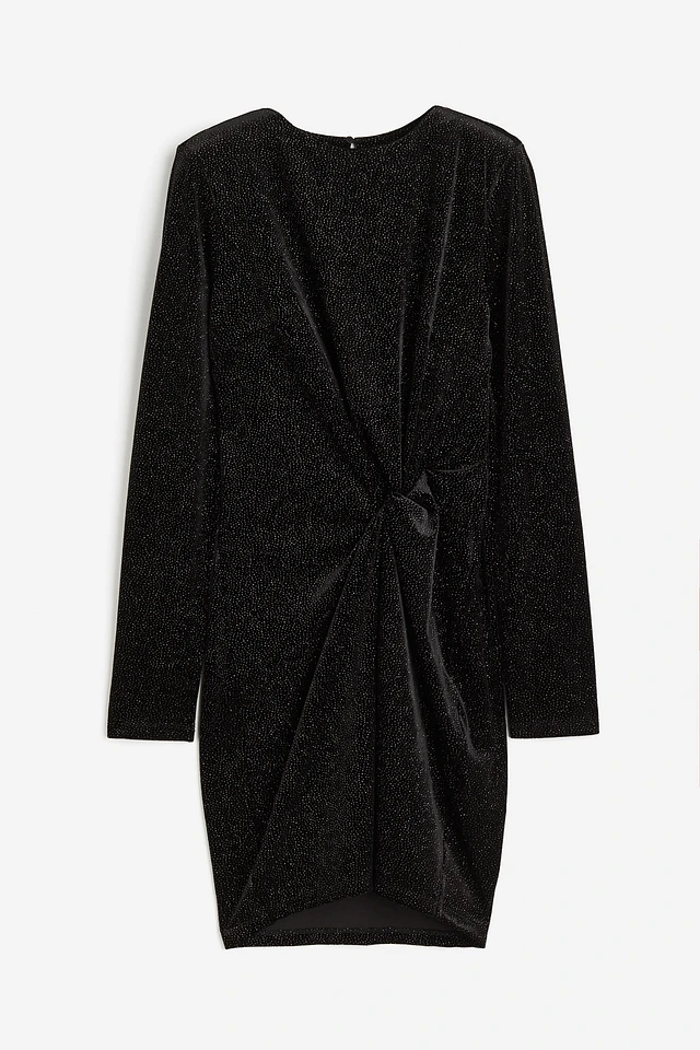 gray knee length dress Grey Printed Chiffon Knee-Length Dress main image 0