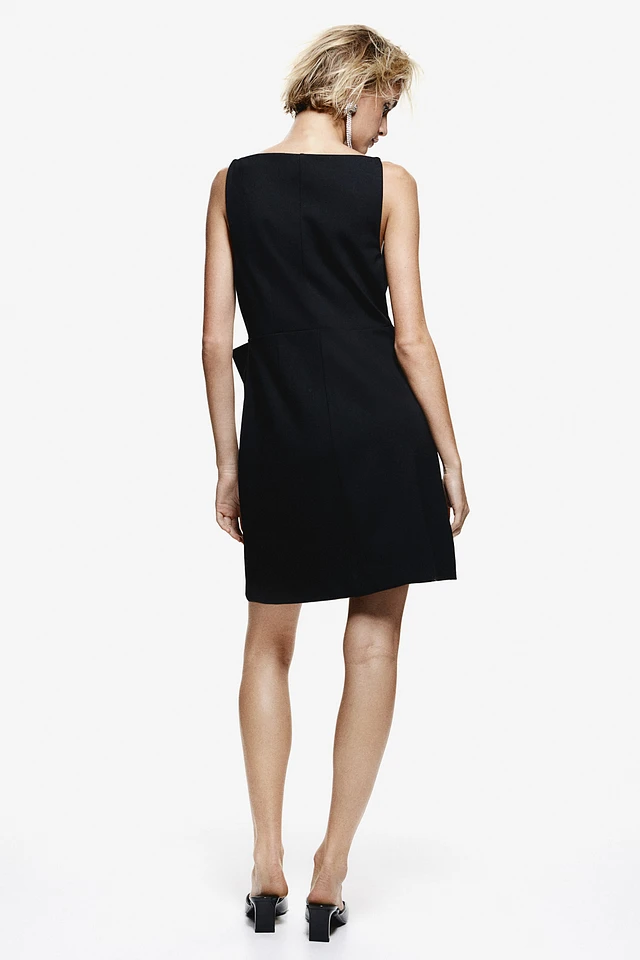 h&m black dress with bow Women's Black Bow-Detail Dress