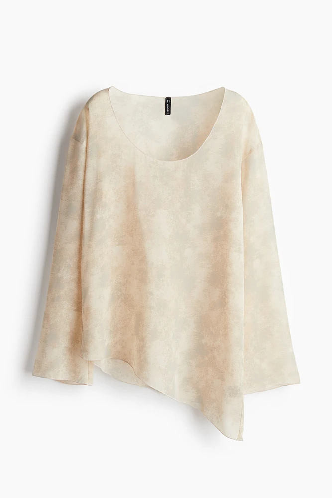 Asymmetric-hem Chiffon Top