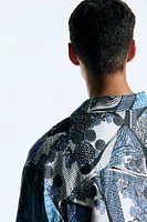 Abstract-Patterned Silk Pajama Shirt