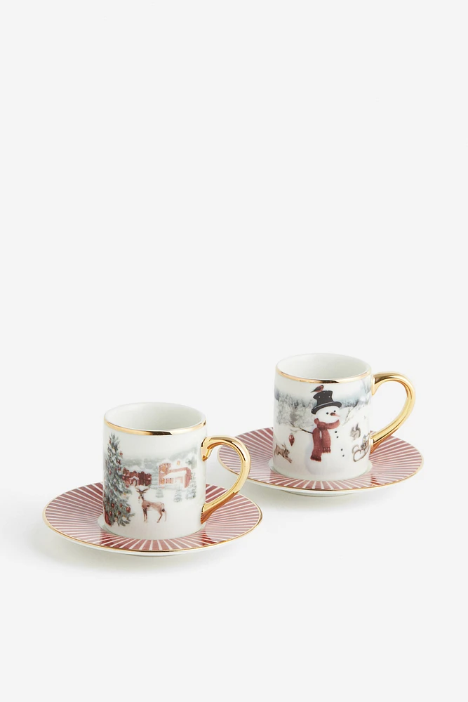 Gift-boxed 2-pack Espresso Cups & Saucers