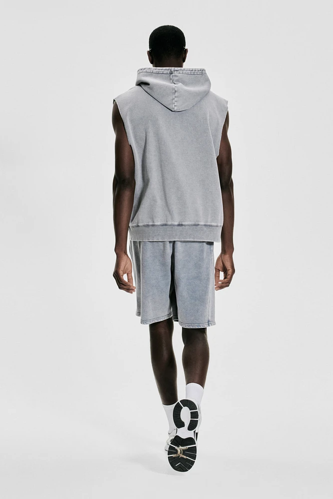 Loose-Fit Sleeveless Sports Hoodie