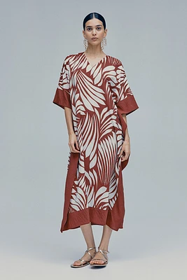 Satin Kaftan Dress