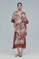 Satin Kaftan Dress