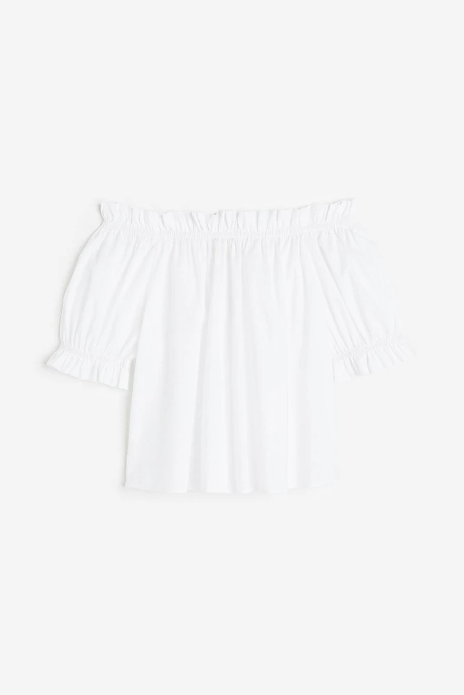 Ruffle-trimmed Off-the-shoulder Top