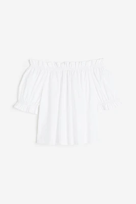 Ruffle-trimmed Off-the-shoulder Top