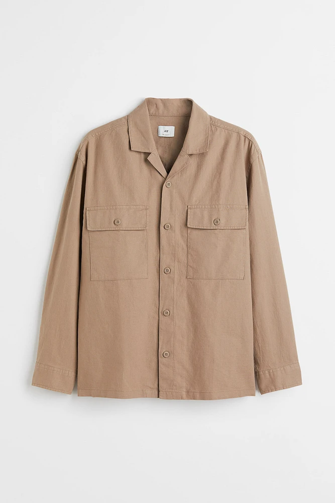 Relaxed Fit Linen-blend Overshirt