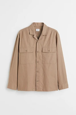 Relaxed Fit Linen-blend Overshirt