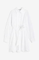 Shirt Dress with Eyelet Embroidery