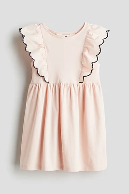 Flounce-trimmed Jersey Dress