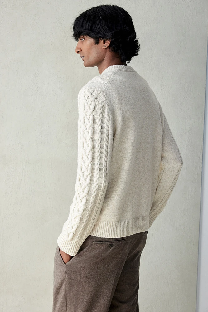 Regular Fit Cable-Knit Sweater